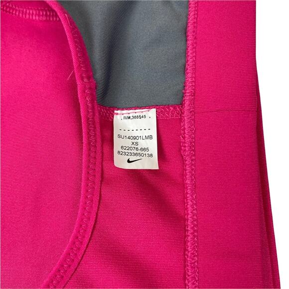 Nike Dri-Fit Swoosh Racerback Medium Support Non Padded Sports Bra Pink Size XS - Picture 4 of 5